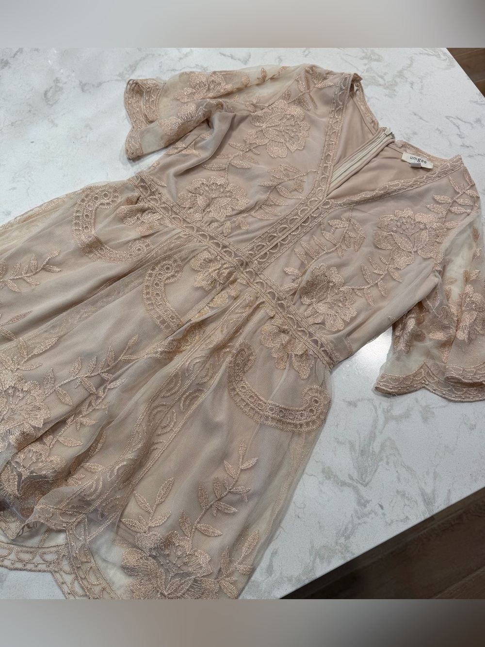 Blush Floral Lace Romper